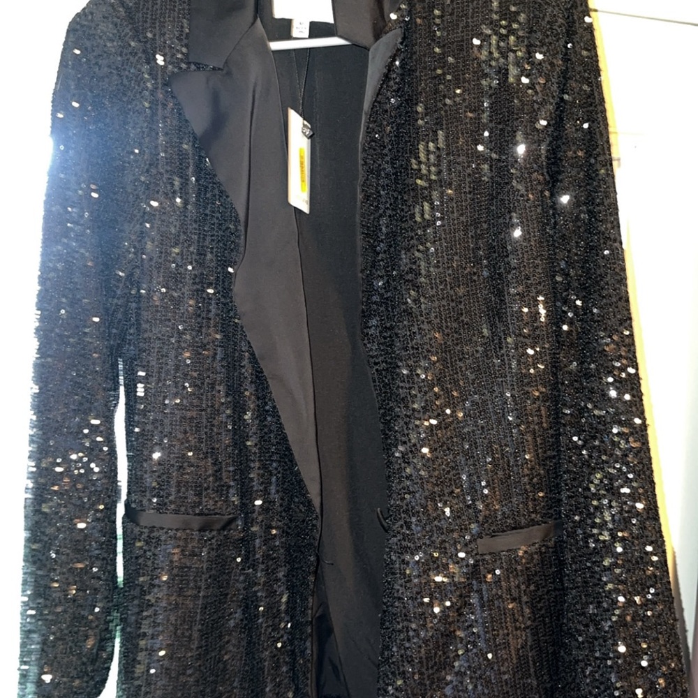 Gibson Latimer Black Sequin Blazer Jacket